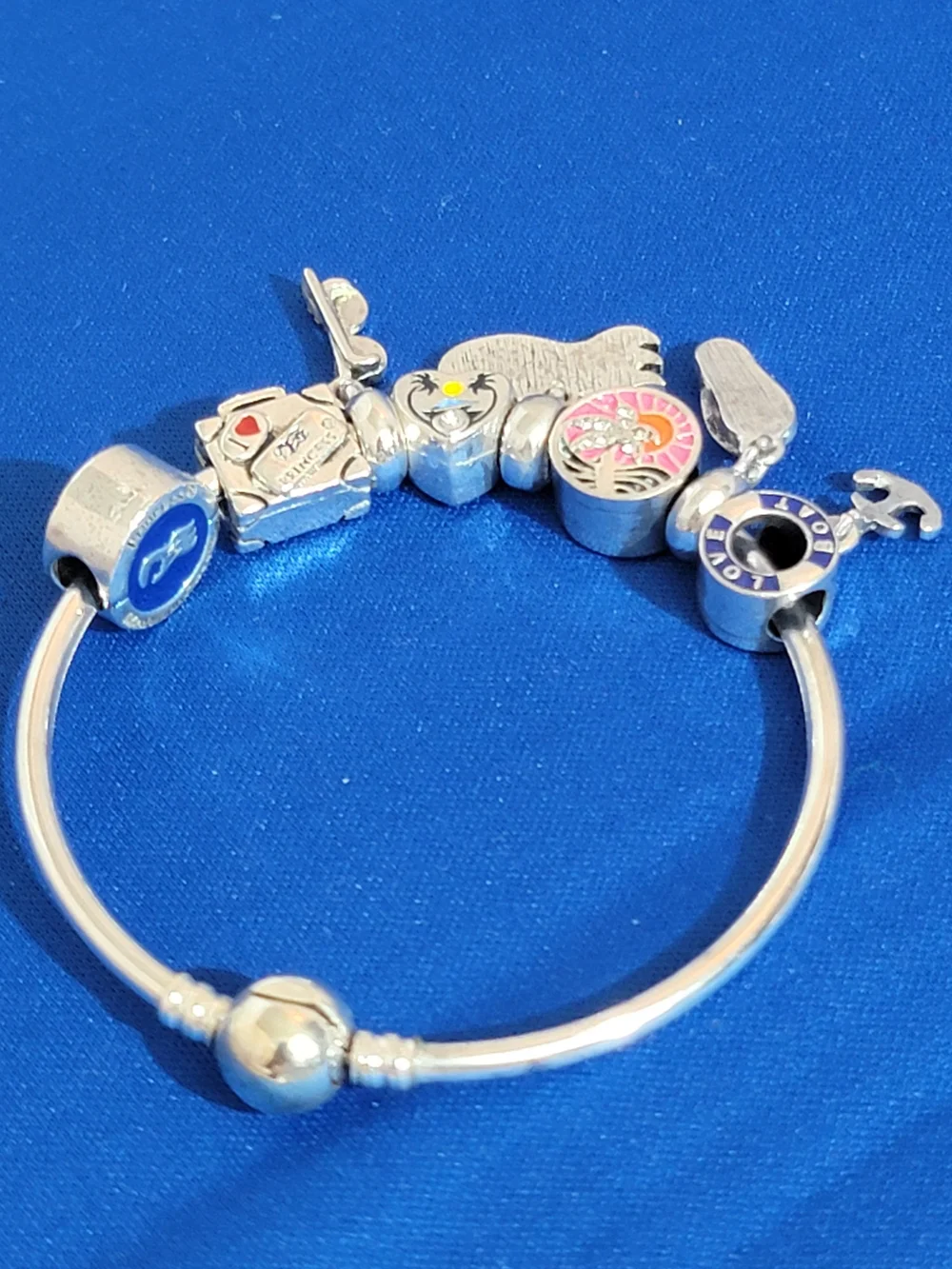 Princess Cruise Blue and Pink Summer Charm Bracelet